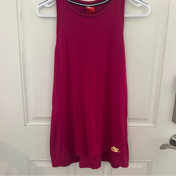 Nike Tank L | Raspberry Pink A-Line Lightweight Sweat-Wicking Orange Swoosh - Picture 1 of 7